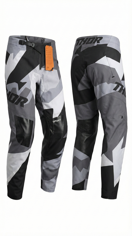 Професионален Ендуро панталон THOR Pulse – Grey/Black Camo