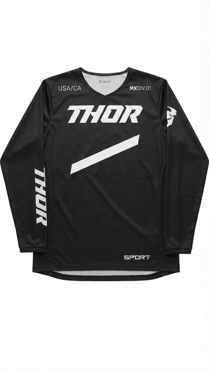 Професионално Мото Джърси THOR – Black/White Sport Edition