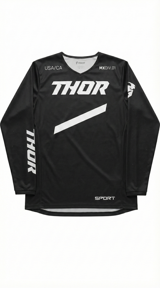 Професионално Мото Джърси THOR – Black/White Sport Edition
