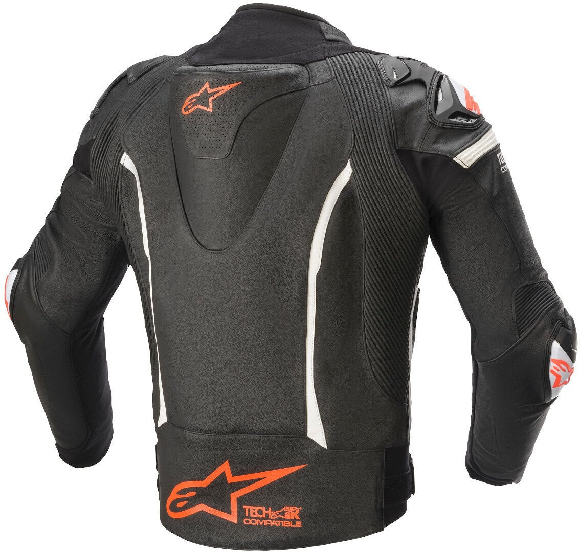 Кожено мото яке ALPINESTARS GP PRO V2 TECH-AIR BLACK/WHITE/FLUO RED