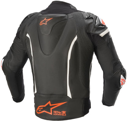 Кожено мото яке ALPINESTARS GP PRO V2 TECH-AIR BLACK/WHITE/FLUO RED