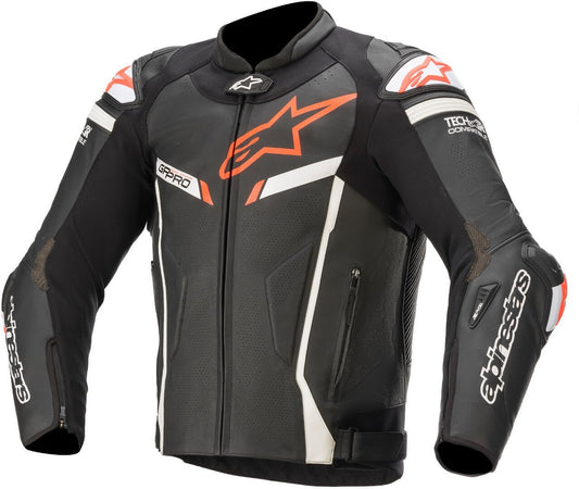 Кожено мото яке ALPINESTARS GP PRO V2 TECH-AIR BLACK/WHITE/FLUO RED