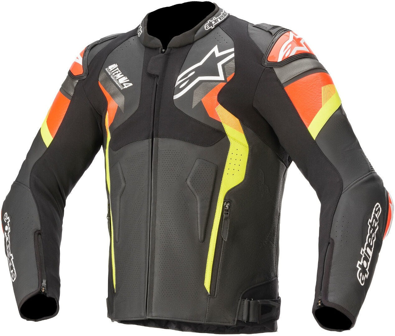 Кожено мото яке ALPINESTARS ATEM V4 BLACK/RED/YELLOW