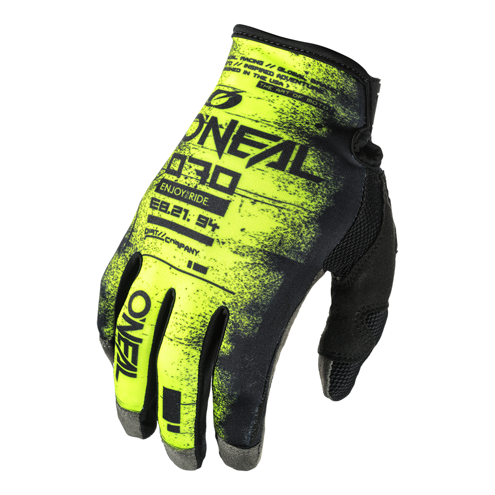 Мотокрос ръкавици O'NEAL MAYHEM SCARZ BLACK/NEON YELLOW V.24