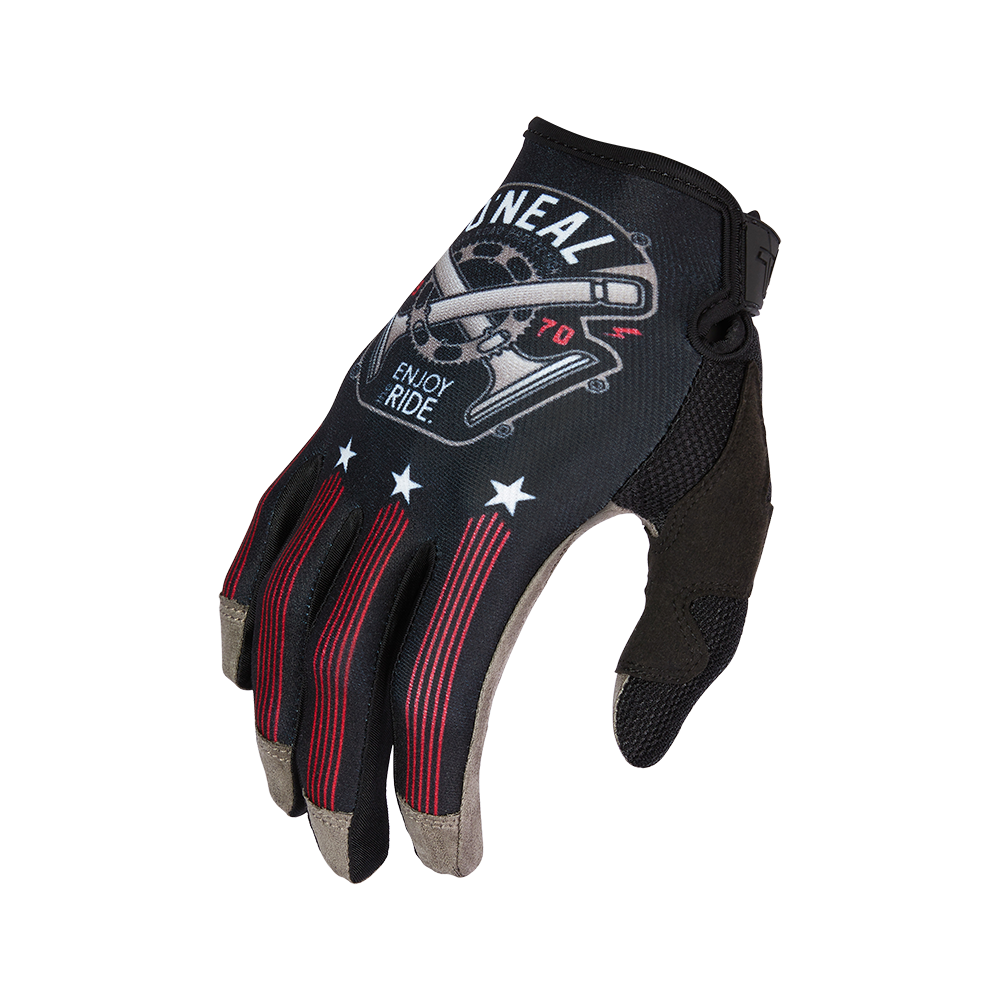Мотокрос ръкавици O'NEAL MAYHEM PISTON V.23 BLACK/WHITE/RED