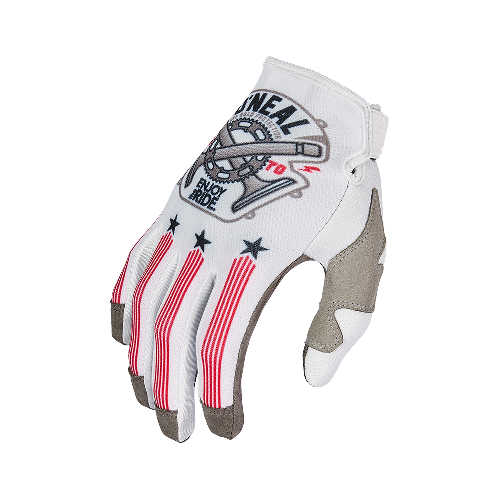 Мотокрос ръкавици O'NEAL MAYHEM PISTON V.23 WHITE/BLACK/RED