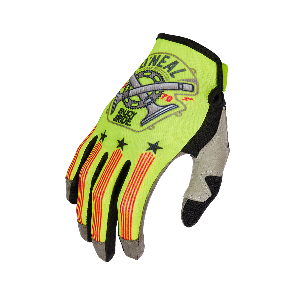 Мотокрос ръкавици O'NEAL MAYHEM PISTON V.23 NEON YELLOW/BLACK/RED