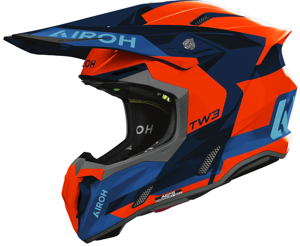 Мотокрос каска AIROH TWIST 3 FANCY ORANGE/BLUE GLOSS