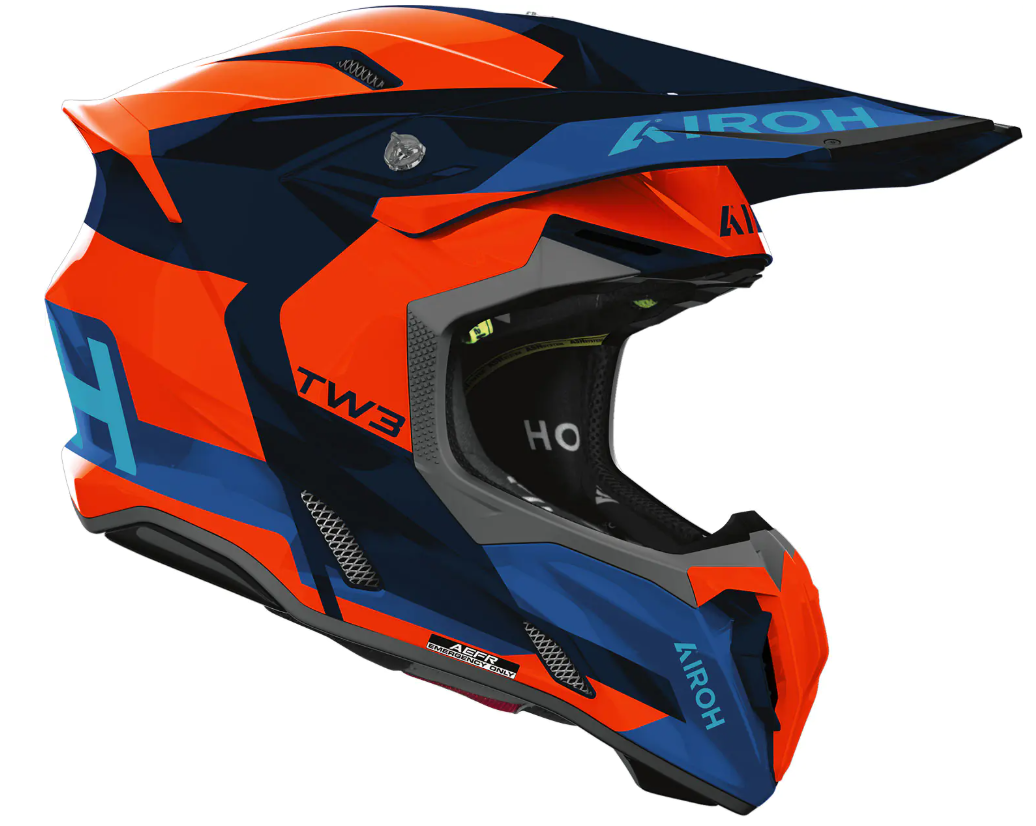 Мотокрос каска AIROH TWIST 3 FANCY ORANGE/BLUE GLOSS