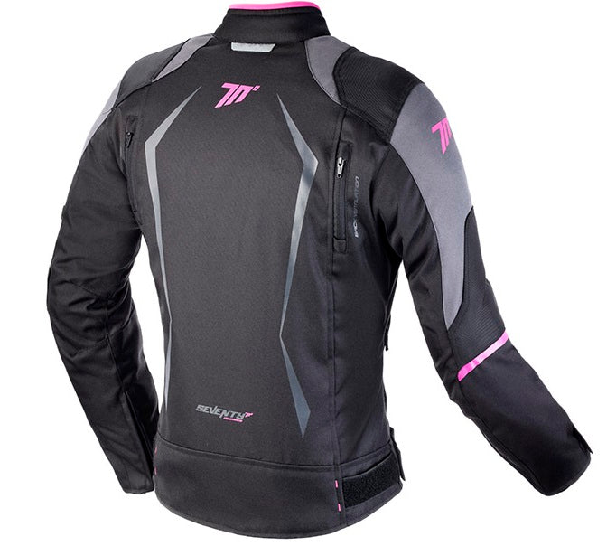 Дамско текстилно мото яке SEVENTY BLACK/PINK