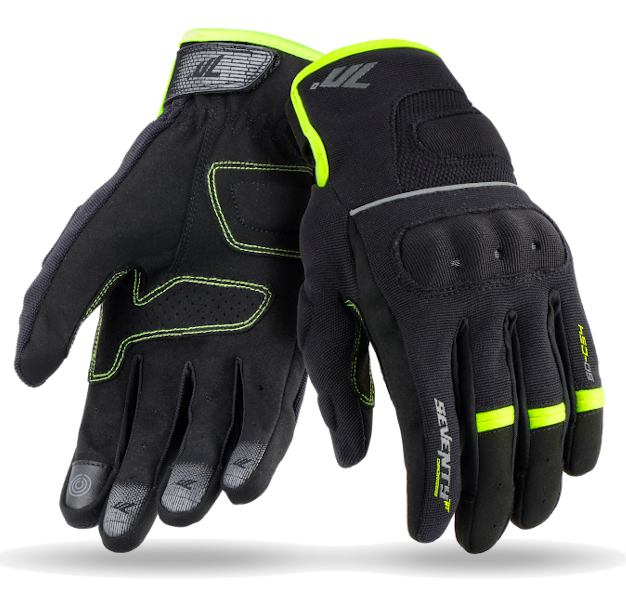 Дамски текстилни ръкавици 70 DEGREES SUMMER URBAN BLACK/FLUO YELLOW