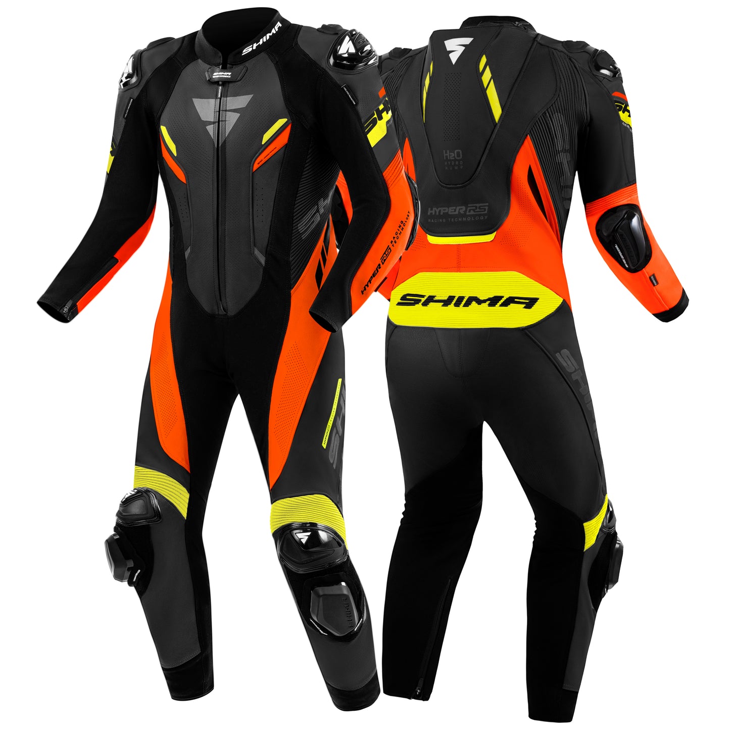 Кожен екип SHIMA HYPER-RS BLACK/FLUO RED