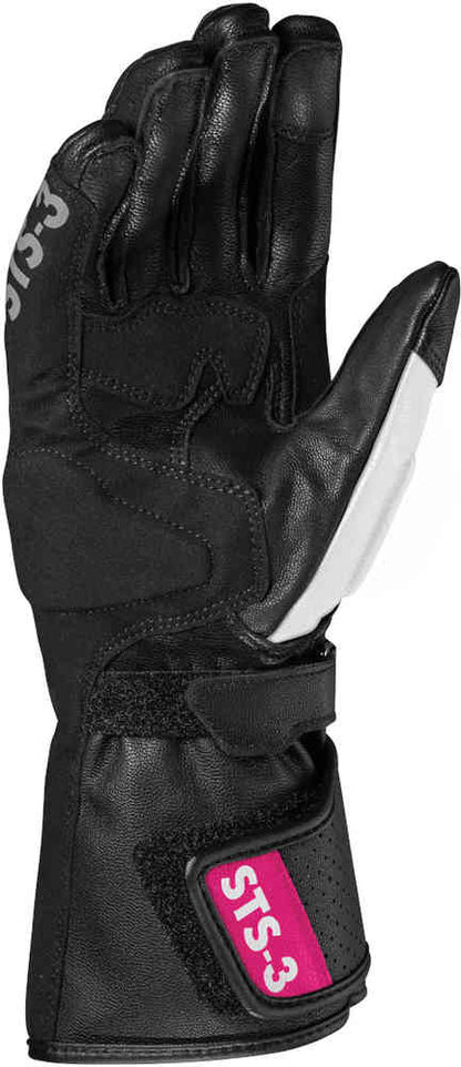Дамски кожени мото ръкавици SPIDI STS-3 BLACK/FUCHSIA