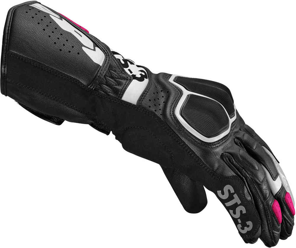 Дамски кожени мото ръкавици SPIDI STS-3 BLACK/FUCHSIA