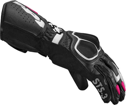 Дамски кожени мото ръкавици SPIDI STS-3 BLACK/FUCHSIA