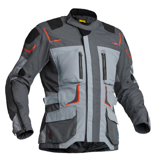 Текстилно мото яке Lindstrands Myrvik Light Grey/Black/Orange
