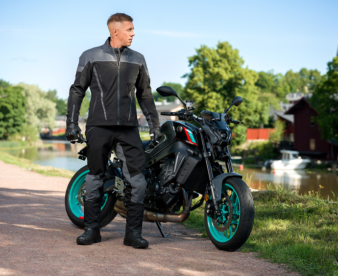 Текстилно мото яке Lindstrands Bydalen Black/Steel Grey