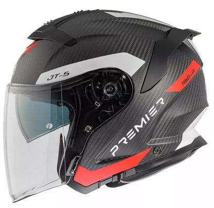 Скутерова каска Premier JT5 Carbon MA BLACK/RED