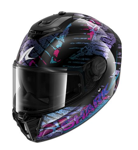 Каска SHARK SPARTAN RS CARBON REPTAIA BLACK/BLUE/PURPLE