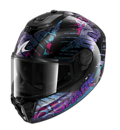 Каска SHARK SPARTAN RS CARBON REPTAIA BLACK/BLUE/PURPLE