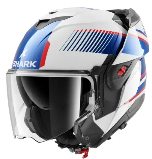 Модуларна каска SHARK OXO SIKTER White Chrome Blue