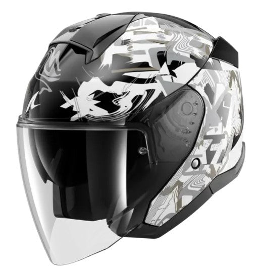 Каска за скутер SHARK SKWAL JET PRANZ Black/White/Gold