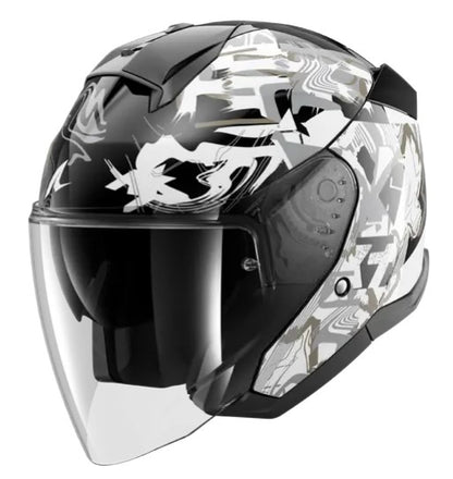 Каска за скутер SHARK SKWAL JET PRANZ Black/White/Gold