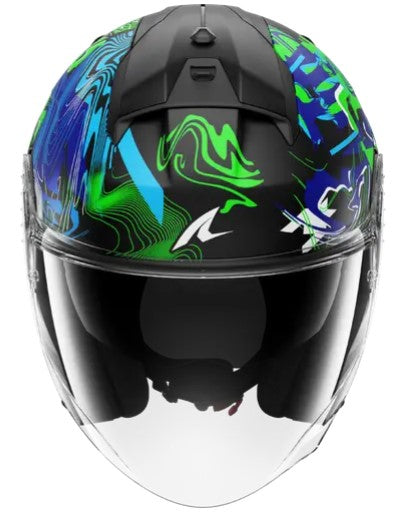Каска за скутер SHARK SKWAL JET PRANZ Mat Black/Green/Blue