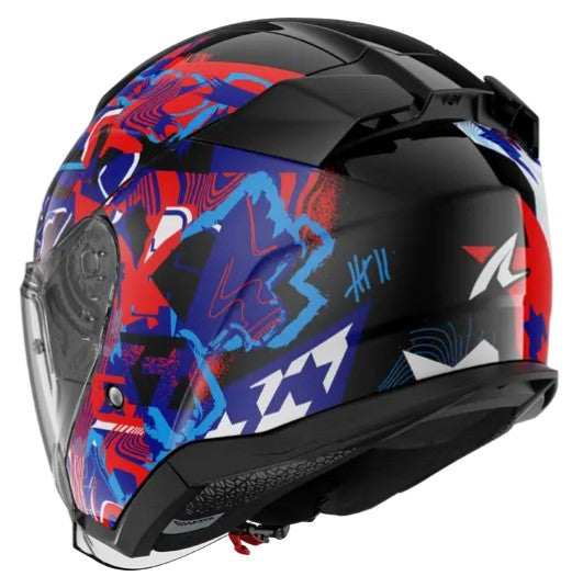 Каска за скутер SHARK SKWAL JET PRANZ Mat Black/Blue/Red