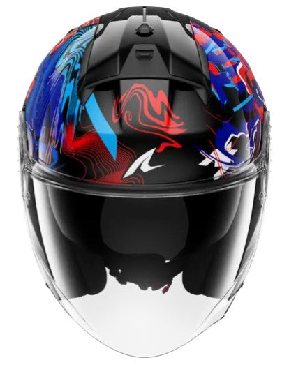 Каска за скутер SHARK SKWAL JET PRANZ Mat Black/Blue/Red