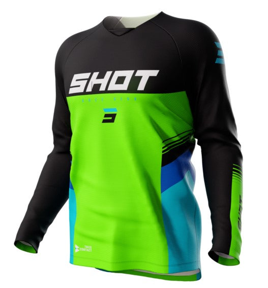 Детско мотокрос джърси SHOT Raw Tracer Green
