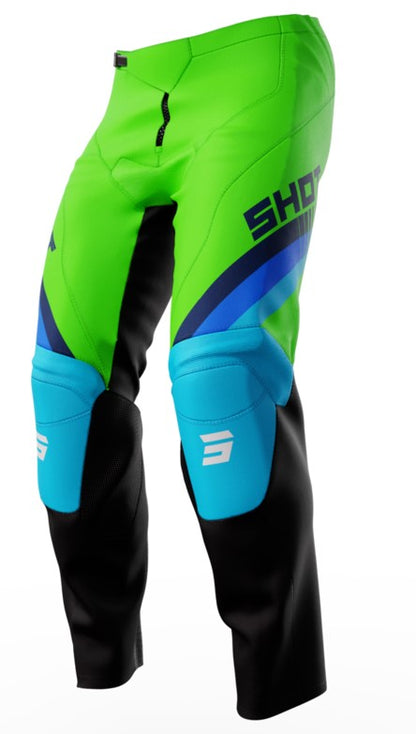 Детски мотокрос брич SHOT Raw Tracer Green