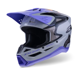 Мотокрос каска ALPINESTARS SM3 JETTSON GRAY/PUR/BLK