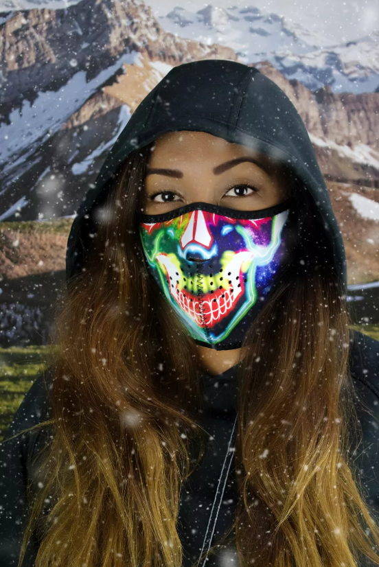 Маска за лице HALF NEON SKULL