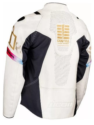 Кожено яке ICON Contra3™ RIZZ RIZZ WHITE