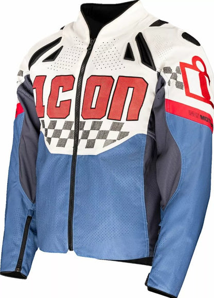 Кожено яке ICON Contra3™ HERO WHITE