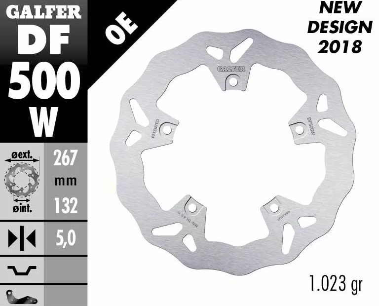 Преден спирачен диск Galfer WAVE FIXED DISC WAVE FIXED DF500W
