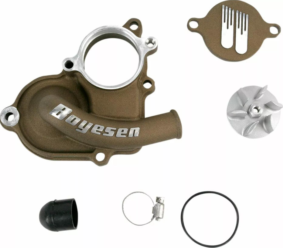 Комплект капак на водната помпа и работно колело BOYESEN COVER WATER PUMP RMZ450 Magnesium