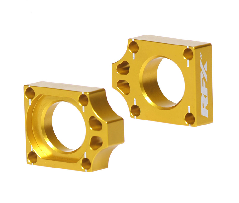 Блок втулка за задна ос RFX Pro Rear Axle Adjuster Blocks (Yellow) - Suzuki RMZ250/450 04-25
