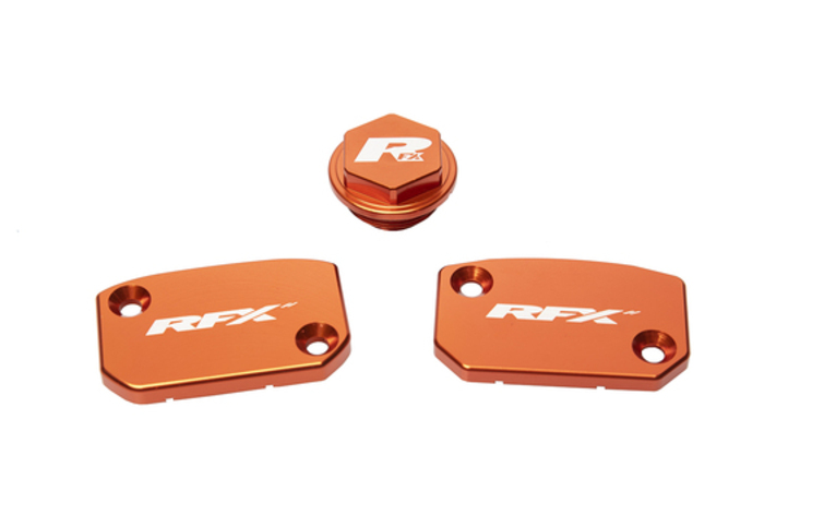 Комплект капаци RFX Pro Reservoir Cap Kit Kit (Orange) - KTM SX/SXF (Brembo Brake and Clutch)