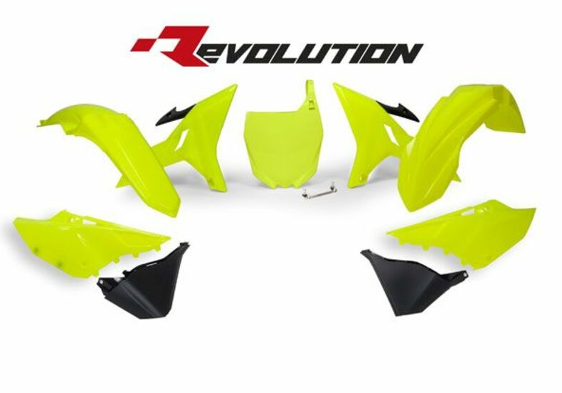 Комплект пластмаси RACETECH Revolution Replacement Plastics Kit (Yellow/Black) Yamaha YZ125/250 02-21
