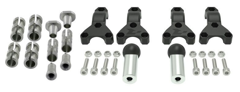 Монтажен комплект за протектори за кормило RACETECH Spheric Fitting Kit Hand Guard Ø22/28,6mm - universal