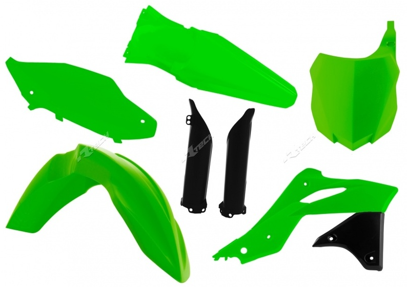 Комплект пластмаси RACETECH Plastic Kit Neon Green Kawasaki KX250F 13-16