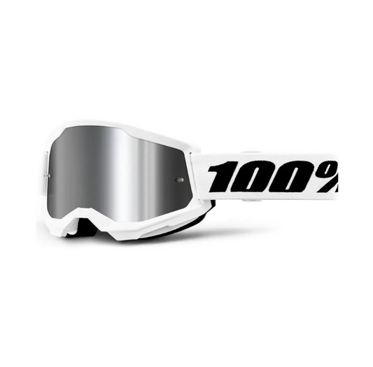 Мотокрос очила 100% STRATA2 WHITE SILVER MIRROR