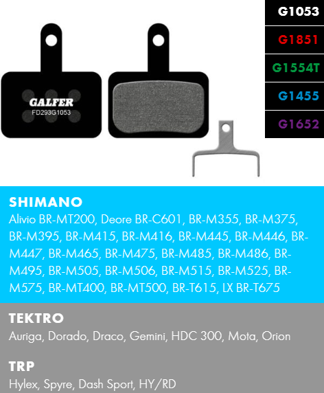Вело спирачни накландки GALFER BIKE FD293G1053 PERFORMANCE Pack of 60 Brake Pads (30 Sets)
