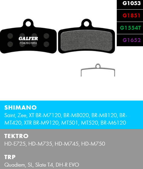 Вело спирачни накландки GALFER BIKE FD426G1053 PERFORMANCE Pack of 60 Brake Pads (30 Sets)