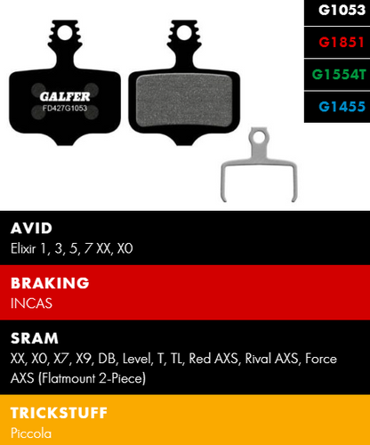 Вело спирачни накландки GALFER BIKE FD427G1053 PERFORMANCE Pack of 60 Brake Pads (30 Sets)