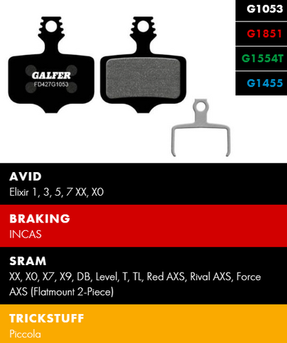 Вело спирачни накландки GALFER BIKE FD427G1455 ROAD Brake Pad
