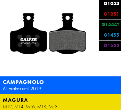 Вело спирачни накландки GALFER BIKE FD436G1053 PERFORMANCE Brake Pad