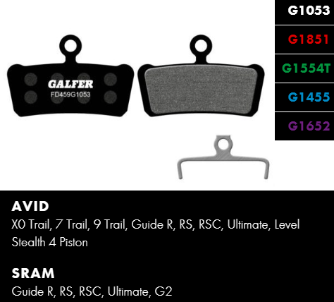Вело спирачни накландки GALFER BIKE FD459G1053 PERFORMANCE Brake Pad